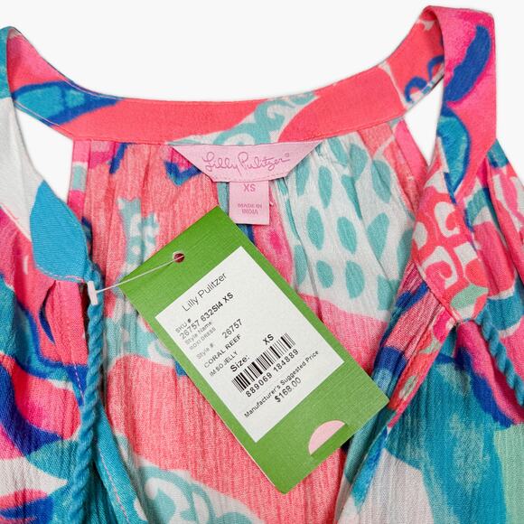 NWT LILLY PULITZER "I'm So Jelly" Coral Reef Roxi Dress (Multicolor | Size XS) - Picture 5 of 6